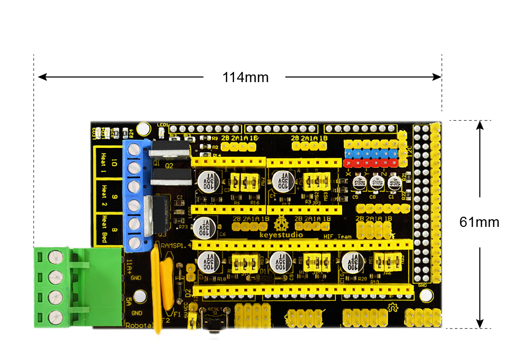Keyestudio RAMPS 1.4 Første-skal Control Panel til 3D printer Kompatibel med Arduino Mega 2560