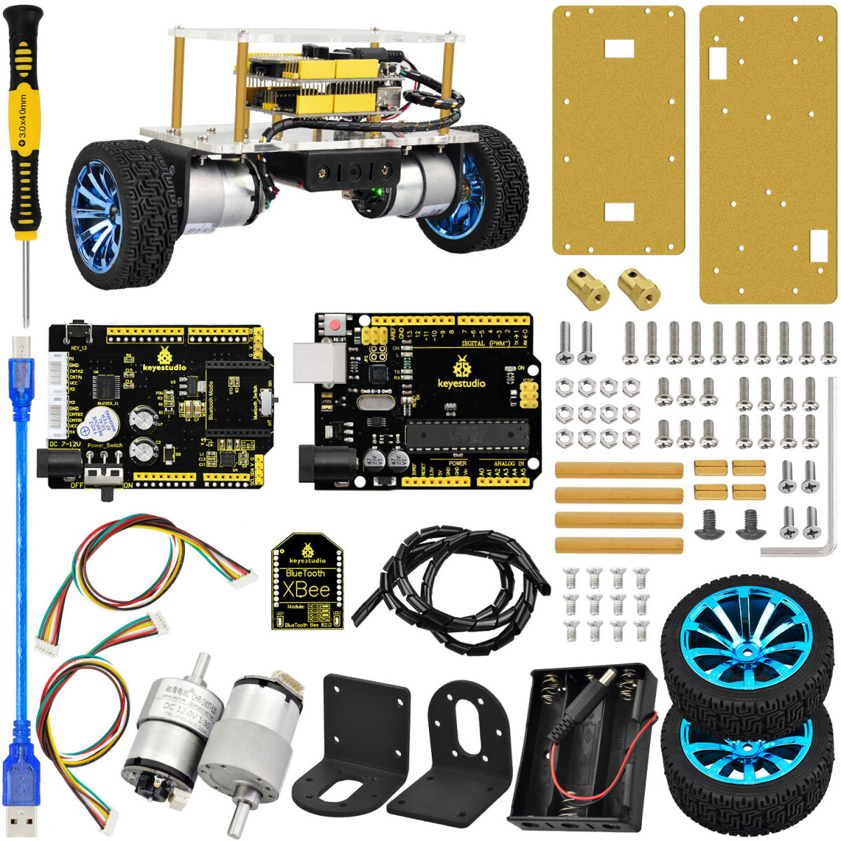 Keyestudio Selvbalancerende bilkittet til Arduino Robot STEM-sæt Legetøj Jul