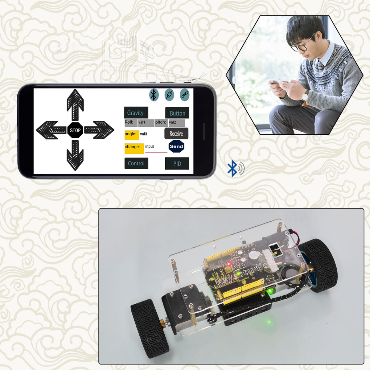 Keyestudio Selvbalancerende bilkittet til Arduino Robot STEM-sæt Legetøj Jul