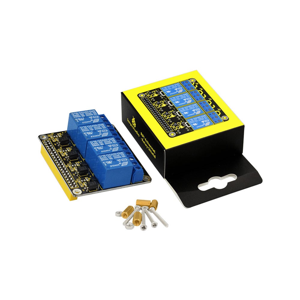 Keyestudio 4CH Relæ-skærm kompatibel med Raspberry Pi, 5V input TTL