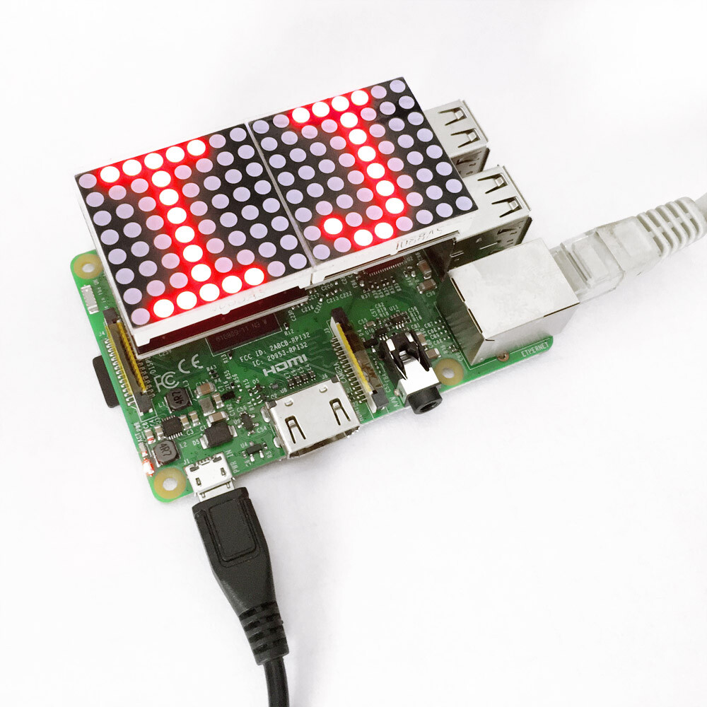 Keyestudio 16x8 LED-matrix-skærm kompatibel med Raspberry Pi