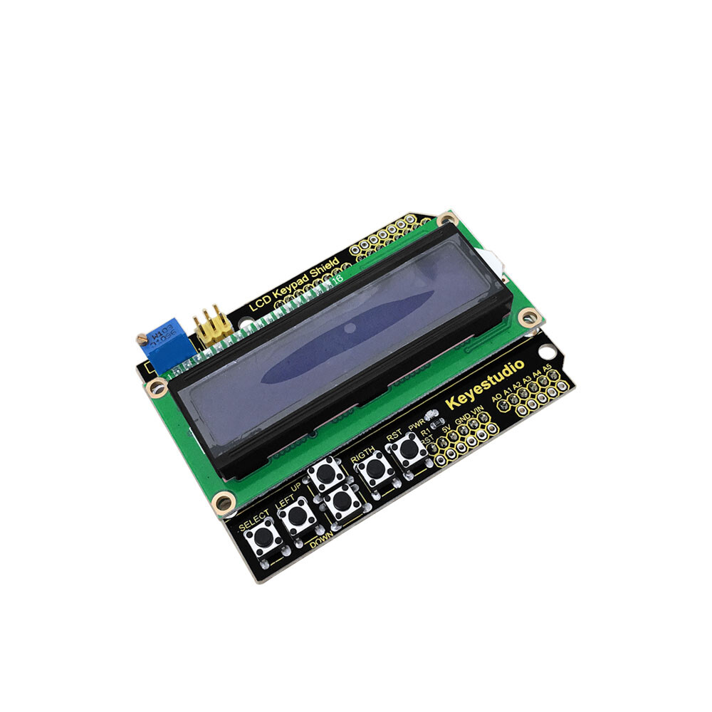 Keyestudio 1602LCD tastatur shield kompatibel med Arduino UNO, blå, sort, baggrundslys