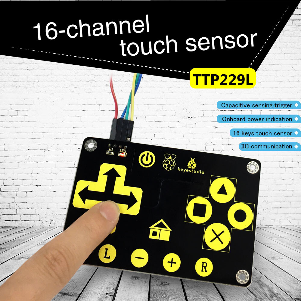 Keyestudio TTP229L 16-tasters kapacitiv berøringstastatur til Arduino Uno R3