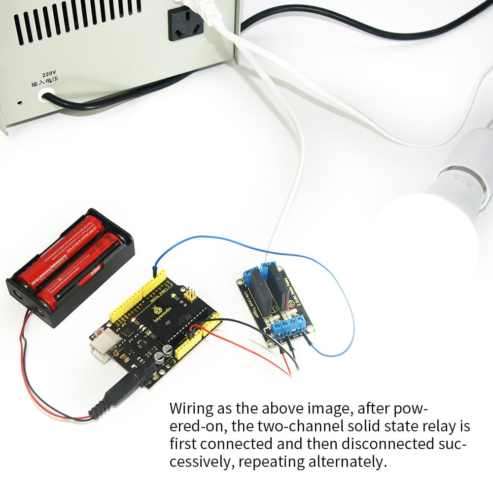 Keyestudio 2-kanals solid state relay modul til Arduino