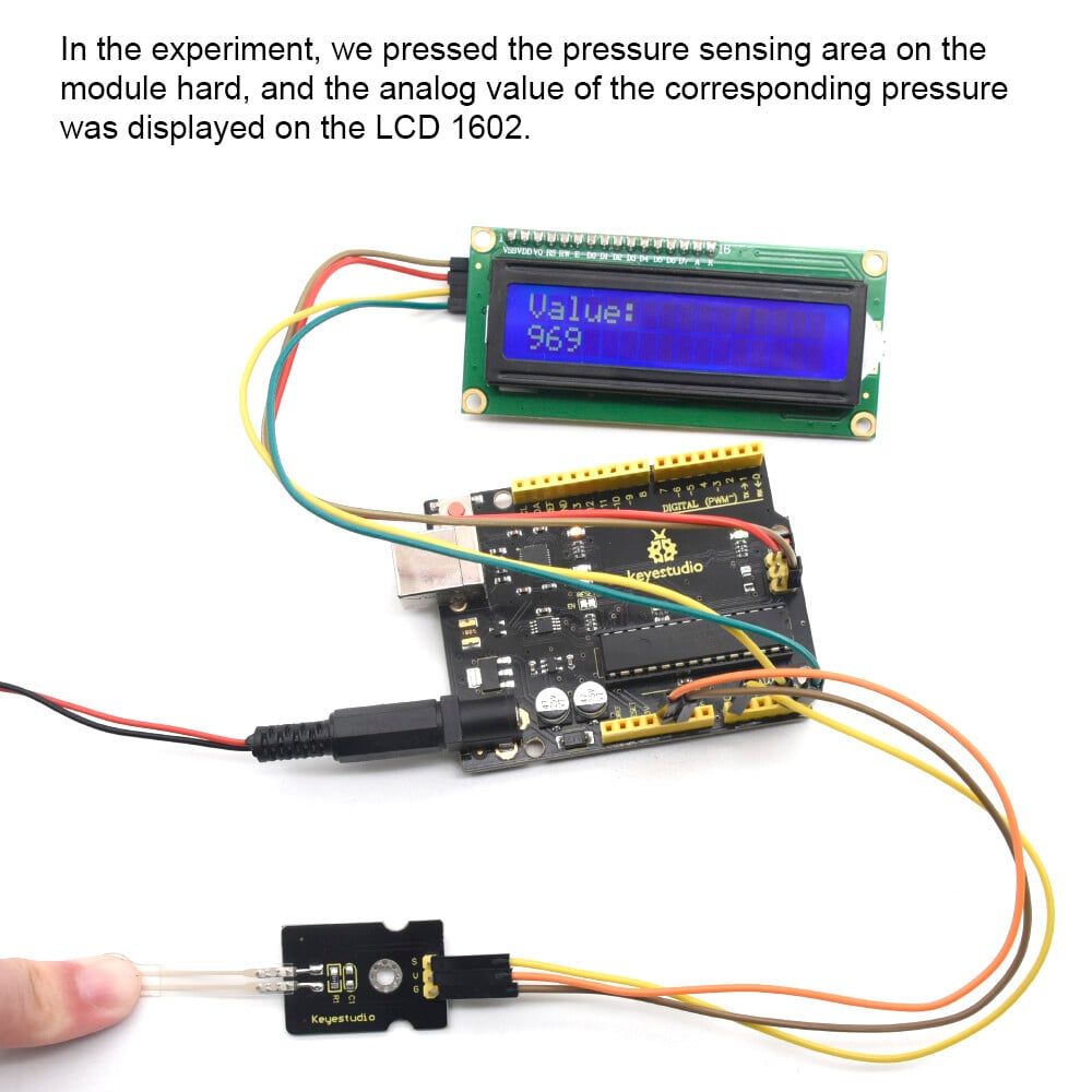 Keyestudio Tryksensor til Arduino med Ultra-Tyndt Fil Pad