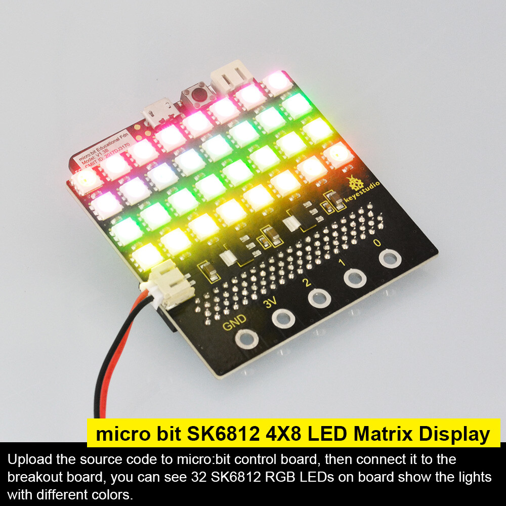 Keyestudio SK6812 Dot Matrix Skærm til Micro:bit 8x4 LED 32Bit