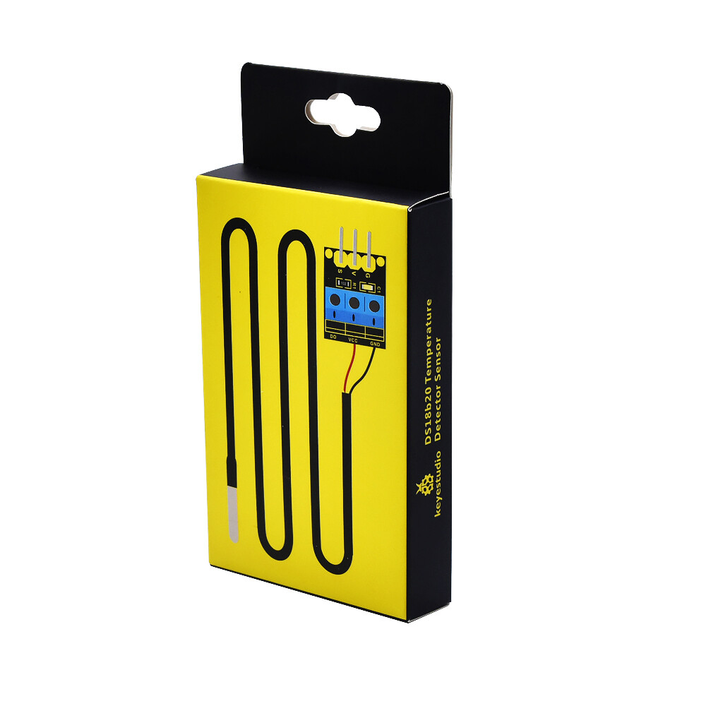 Keyestudio DS18B20 Temperatursensor 1m Vandtæt rør med forbindelsesmodul