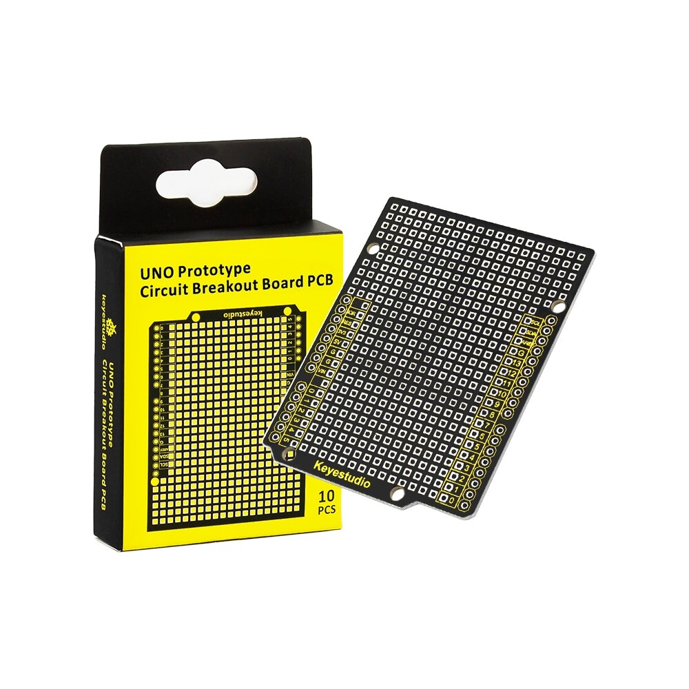 Keyestudio Prototypedrevet printplade til Arduino UNO R3, huller med 2,54 mm afstand