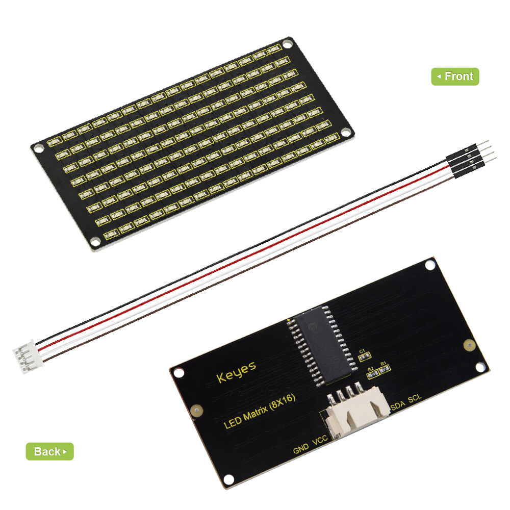 Keyestudio 8x16 LED Dot Matrix Board for Arduino med PH2.54 stik
