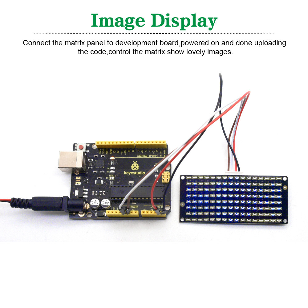 Keyestudio 8x16 LED Dot Matrix Board for Arduino med PH2.54 stik