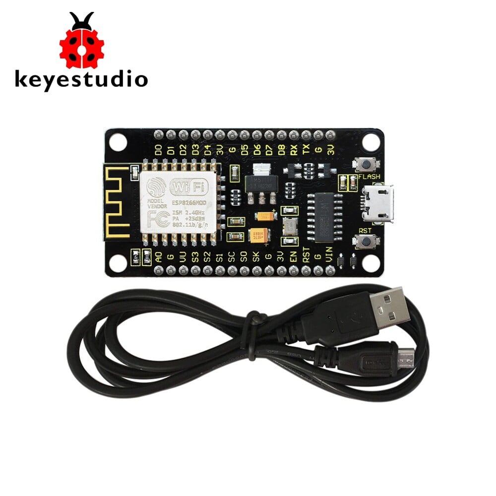 Keyeastudio NodeMcu Lua ESP8266 ESP-12F WIFI Udviklingskort med USB-kabel