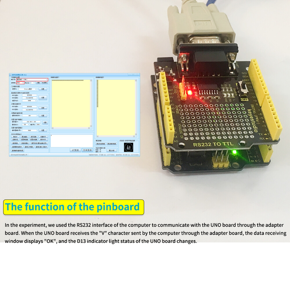 Keyestudio RS232 til TTL konverteringsskærm kompatibel med Arduino Uno