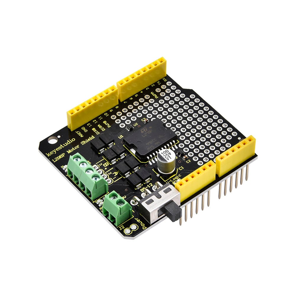 Keyestudio L298P DC Motordriver-skærm til Arduino UNO R3 med strømafbryder