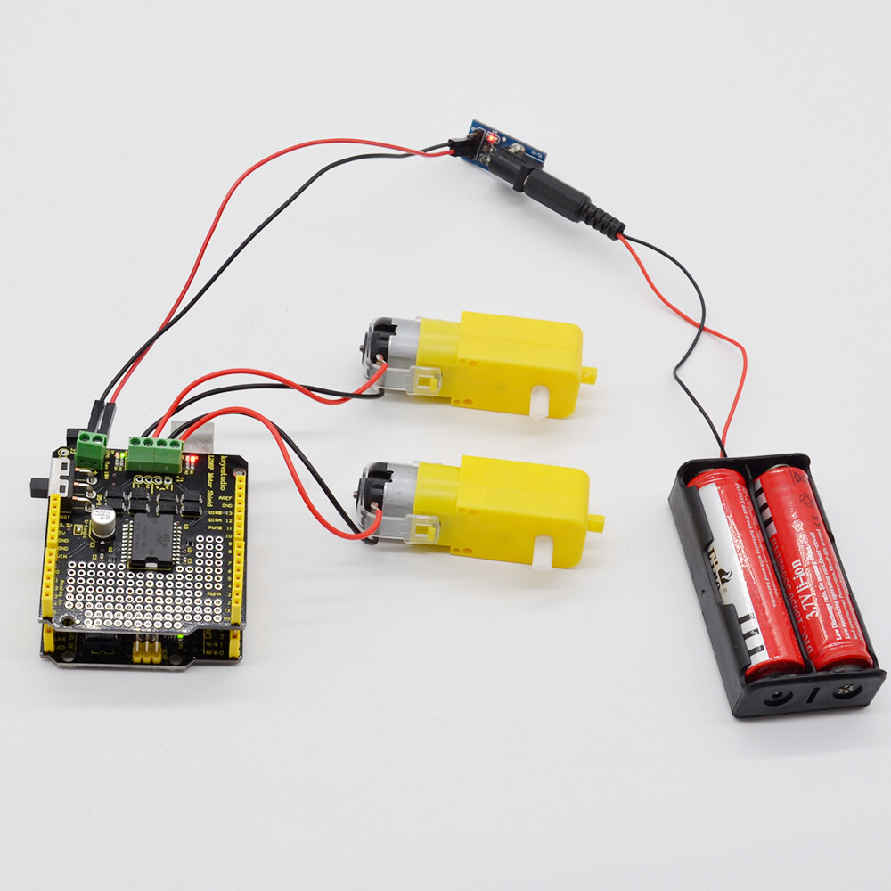 Keyestudio L298P DC Motordriver-skærm til Arduino UNO R3 med strømafbryder