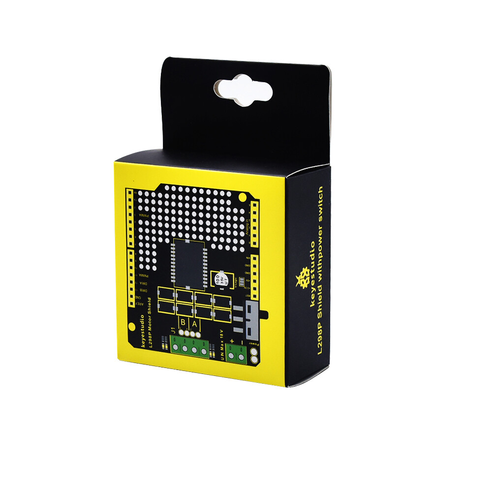 Keyestudio L298P DC Motordriver-skærm til Arduino UNO R3 med strømafbryder