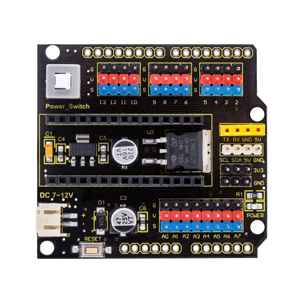 Keyestudio NANO Shield Board til Arduino Nano med strømafbryder