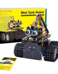 Keyestudio DIY Mini Tank Robot V2.0 Smart Robot Car Kit for Arduino Robot Kit STEM+ 15 Projekter, styring via IOS & Android