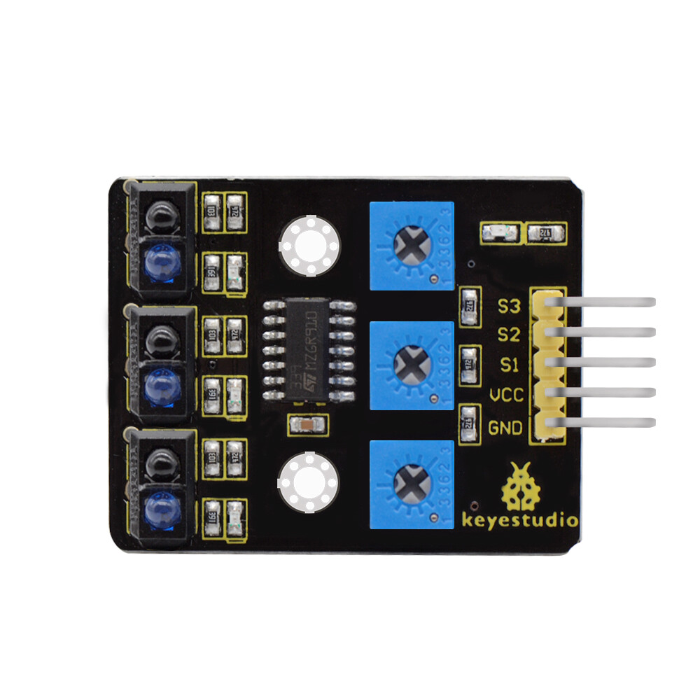 Keyestudio 3-kanals infrarødt sporingssensormodul til Arduino, smart bil, gør-det-selv