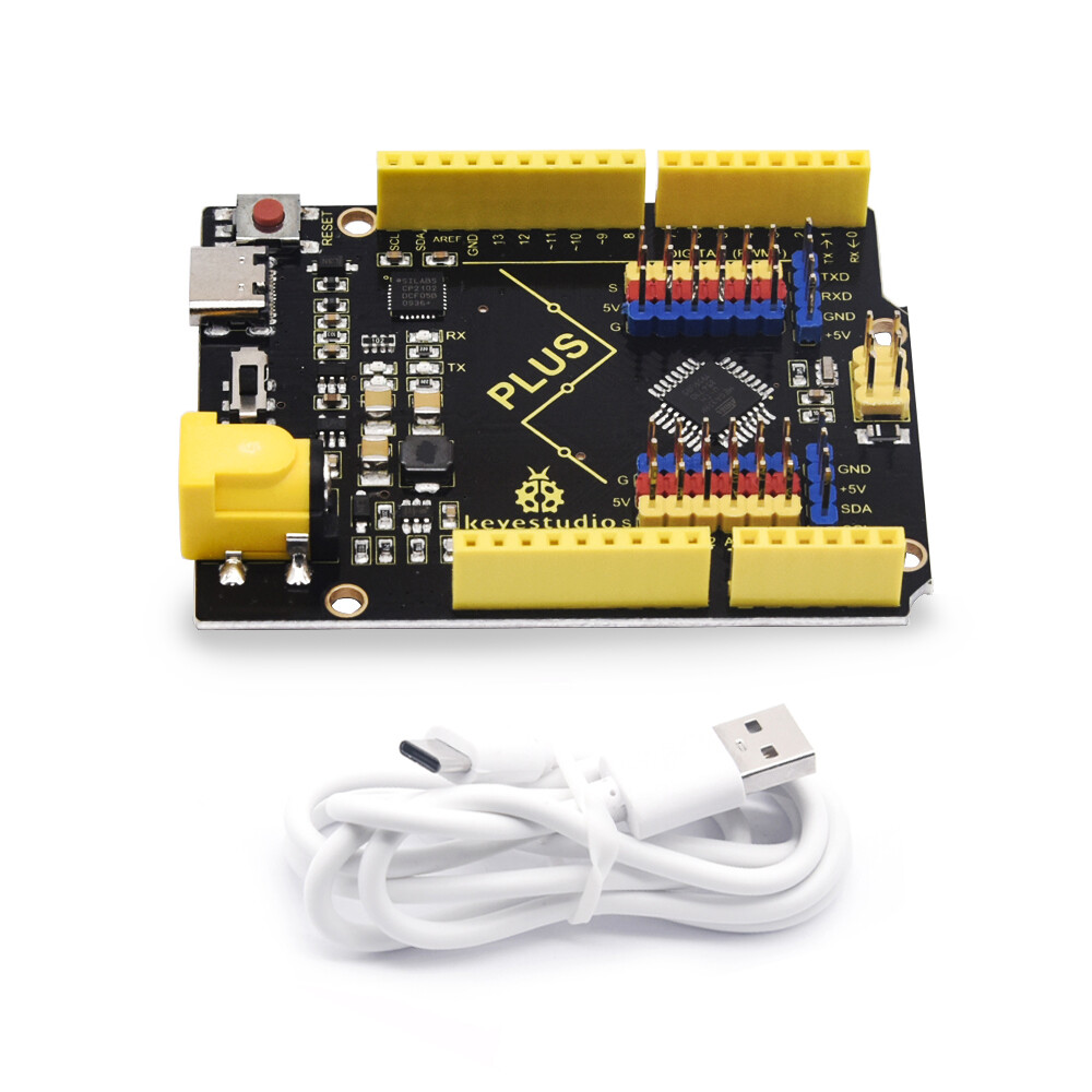 Keyestudio PLUS Udviklingskort Kompatibelt med Arduino Uno R3 Type C