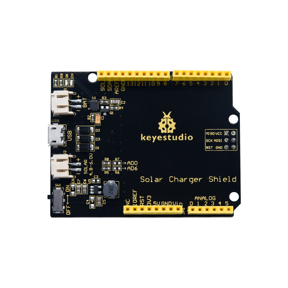 Keyestudio Solar Charger Shield for Arduino Uno genopladeligt batteri