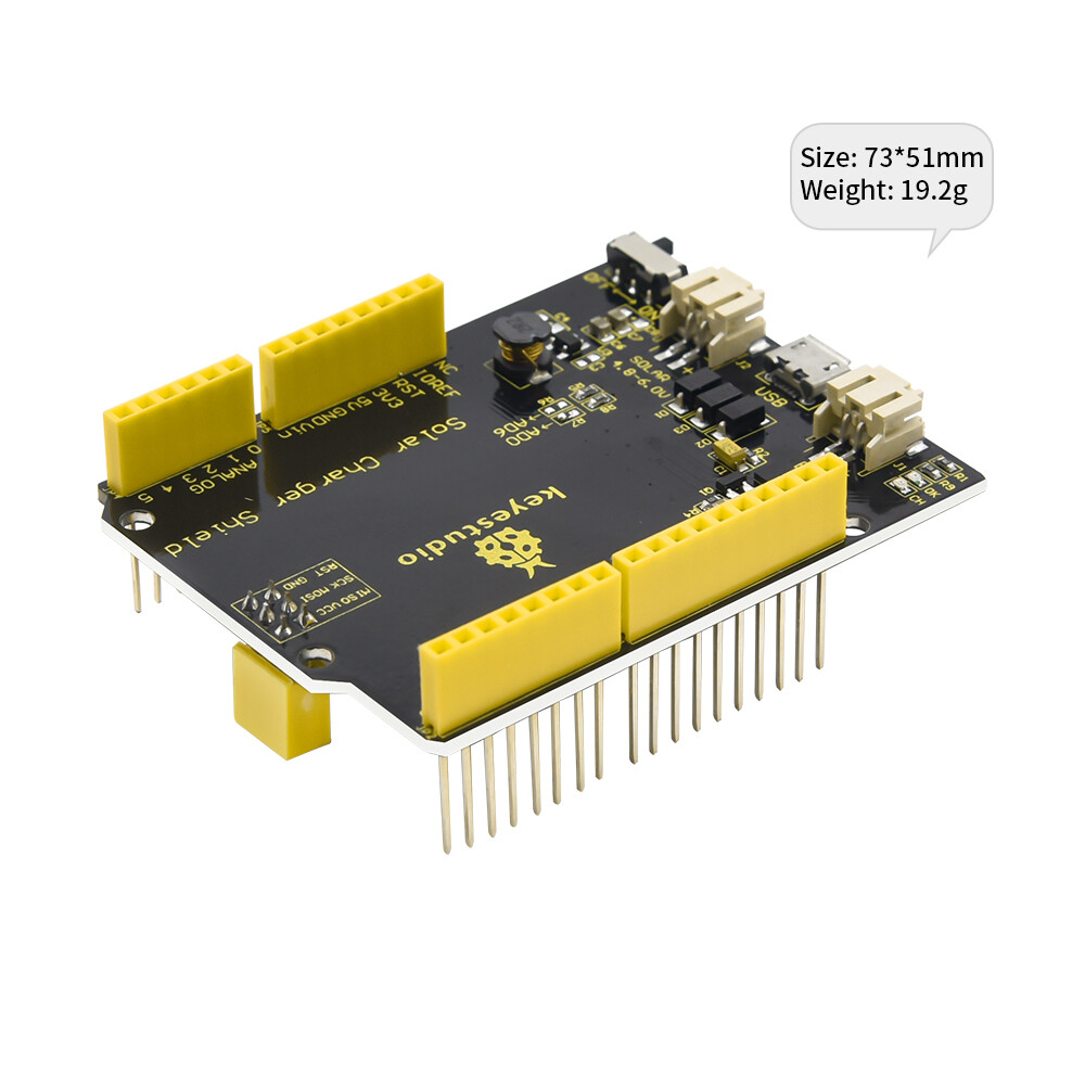 Keyestudio Solar Charger Shield for Arduino Uno genopladeligt batteri