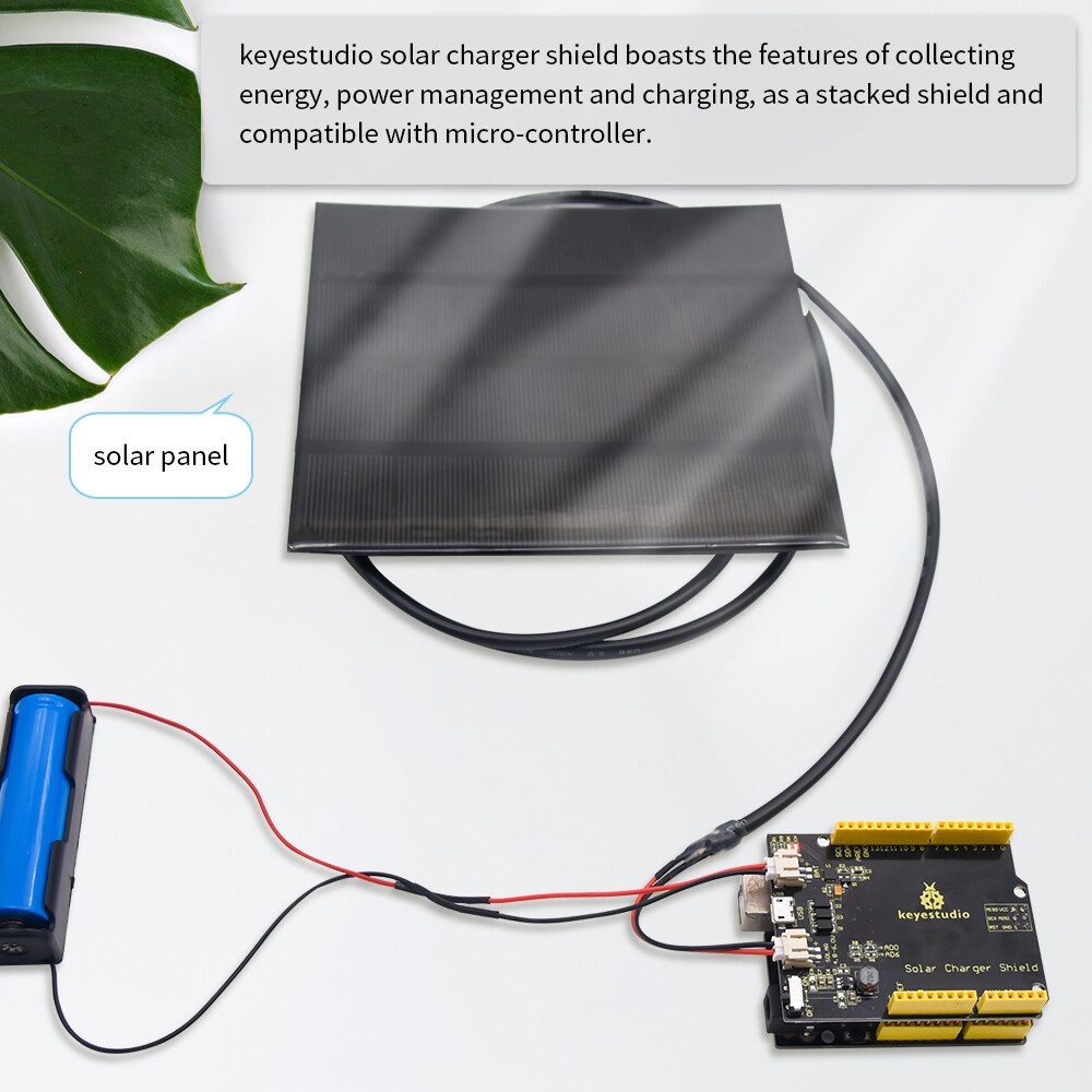 Keyestudio Solar Charger Shield for Arduino Uno genopladeligt batteri