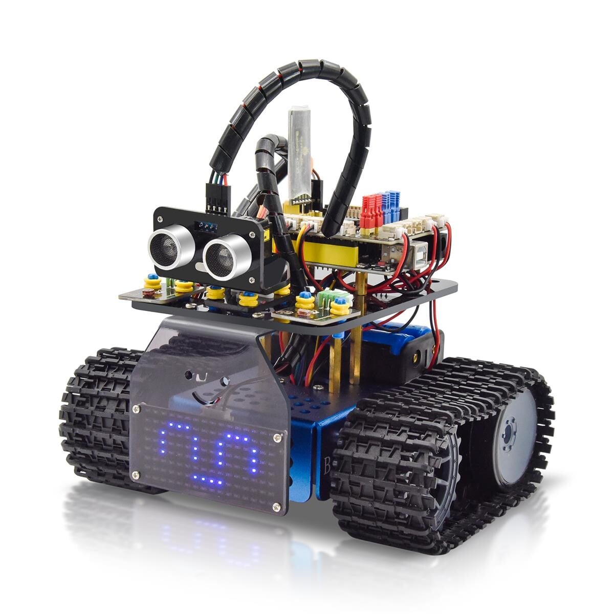 Keyestudio Mini Smart Tank Robot V3.0 Kit Til Arduino Robotbil DIY Programmerbar STEM-legetøj Kompatibel med Arduino & Mixly