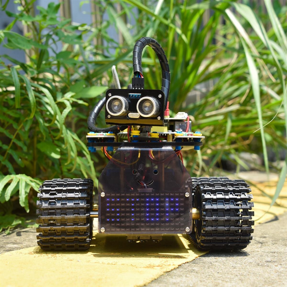 Keyestudio Mini Smart Tank Robot V3.0 Kit Til Arduino Robotbil DIY Programmerbar STEM-legetøj Kompatibel med Arduino & Mixly