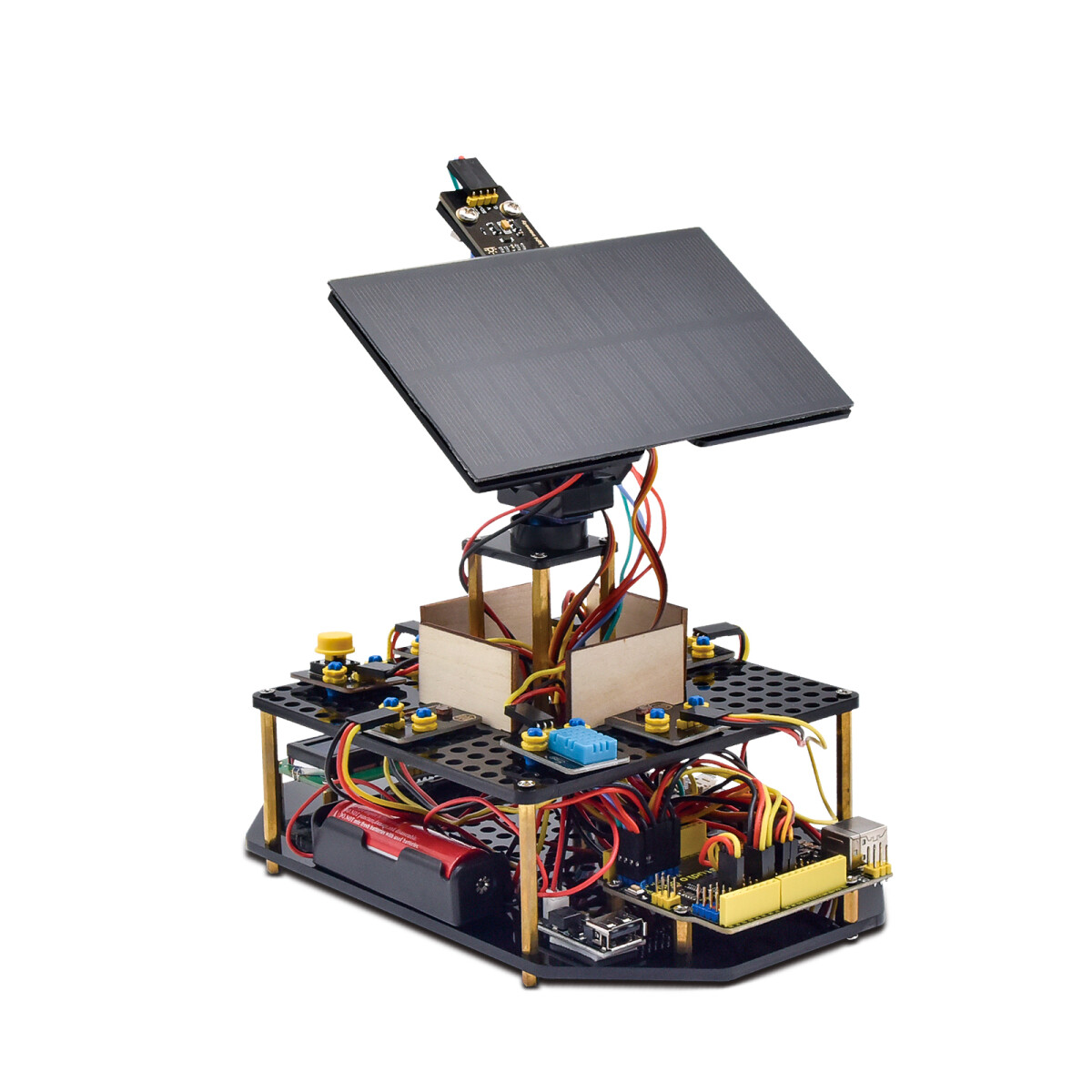 Keyestudio Akryl Smart Solar Tracker System Sporingsstarterkit til Arduino STEM programmeringslegetøj DIY Mobiltelefonopladning