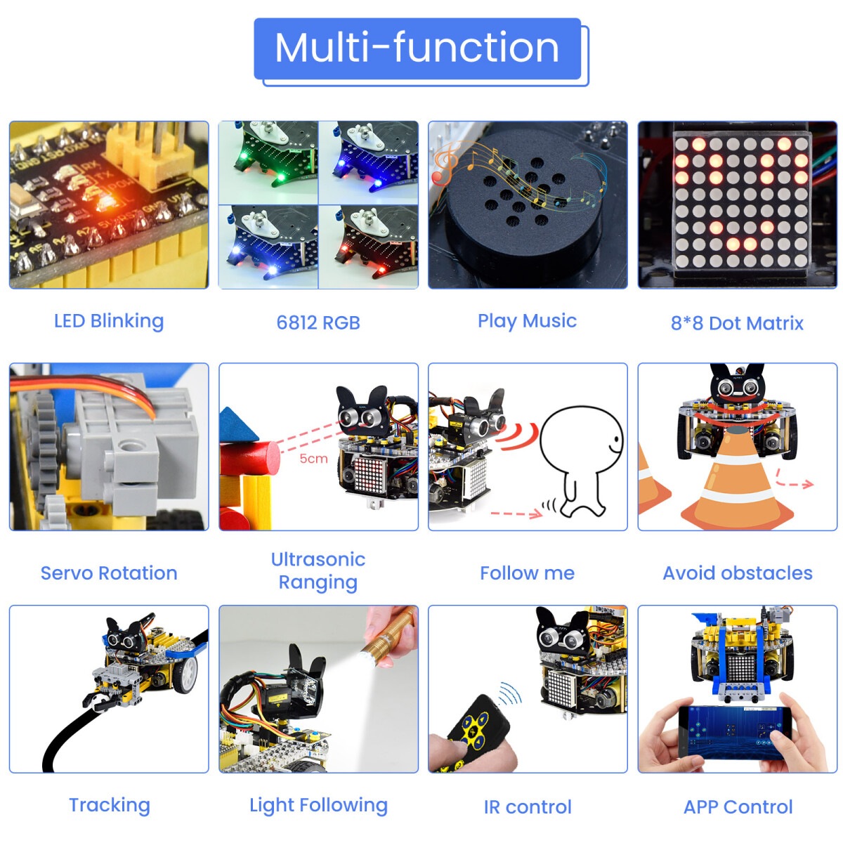 Keyestudio Beetlebot 3-i-1 Robot til Arduino STEM uddannelse