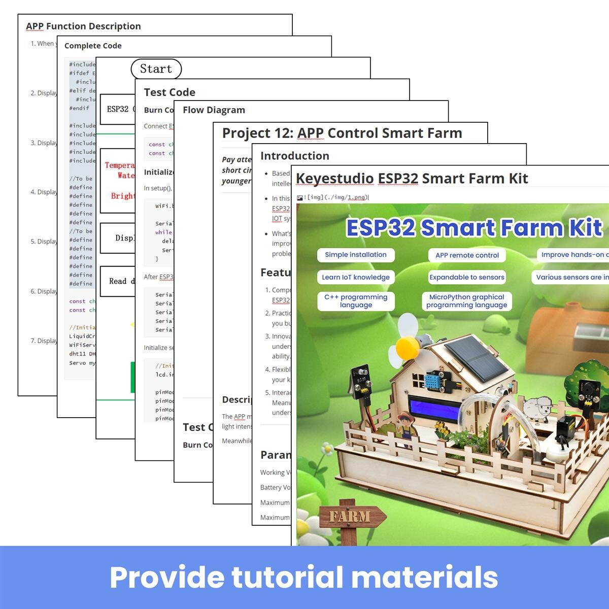 Keyestudio ESP32 IoT Control Smart Farm Starter Kit til Arduino Scratch 3.0 Grafisk programmering