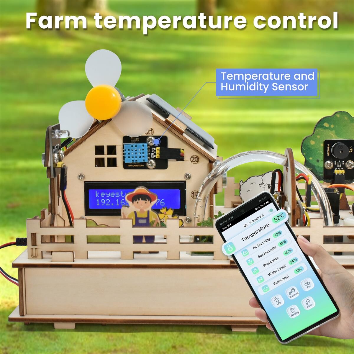 Keyestudio ESP32 IoT Control Smart Farm Starter Kit til Arduino Scratch 3.0 Grafisk programmering