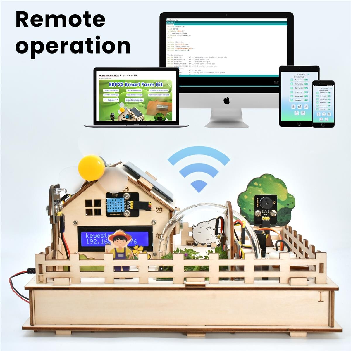 Keyestudio ESP32 IoT Control Smart Farm Starter Kit til Arduino Scratch 3.0 Grafisk programmering