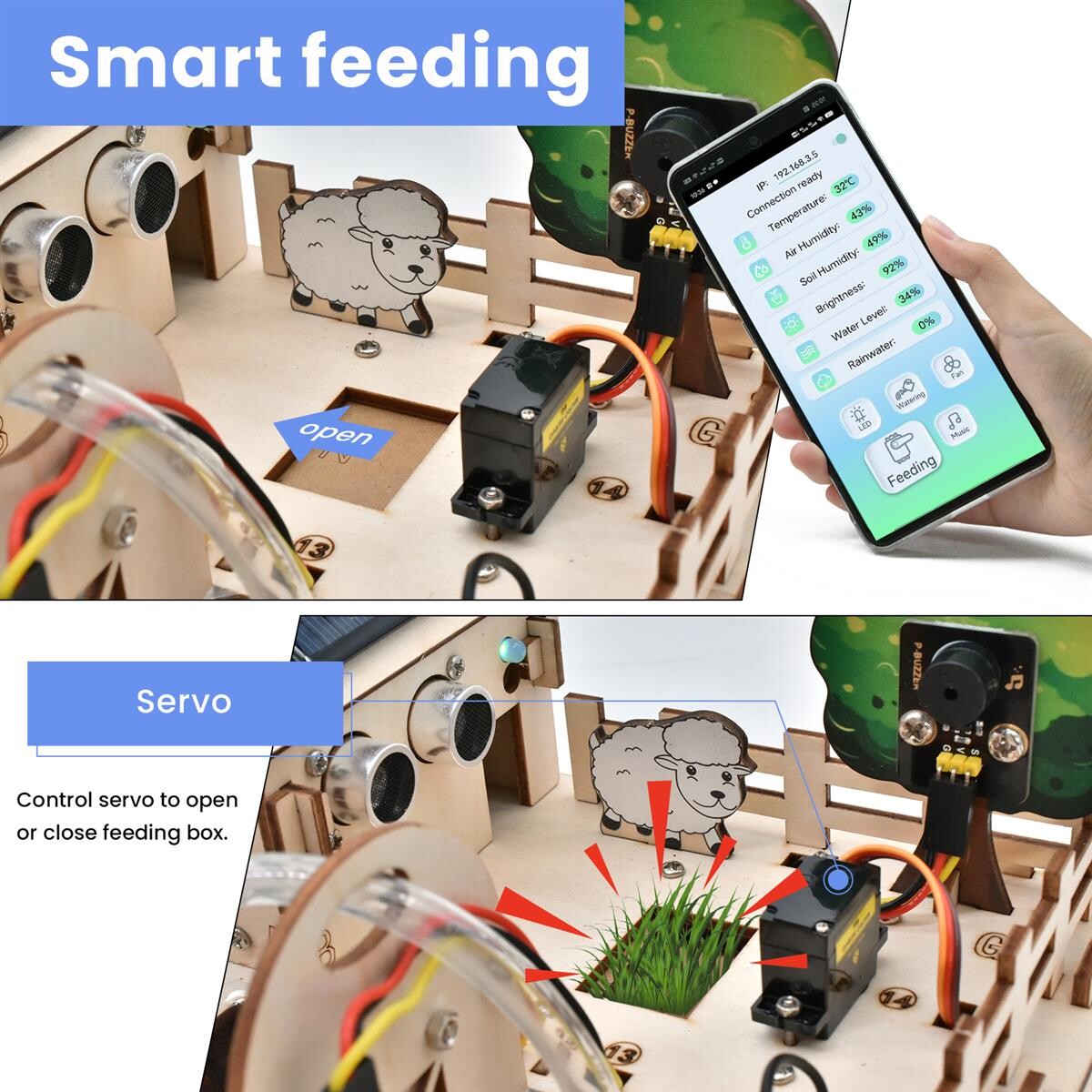 Keyestudio ESP32 IoT Control Smart Farm Starter Kit til Arduino Scratch 3.0 Grafisk programmering