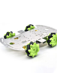 Keyestudio 4WD Mecanumhjul Robotvogn Chassis Kit, enkeltlags aluminiumkrop, 4 hjul, kreativ uddannelse, DIY