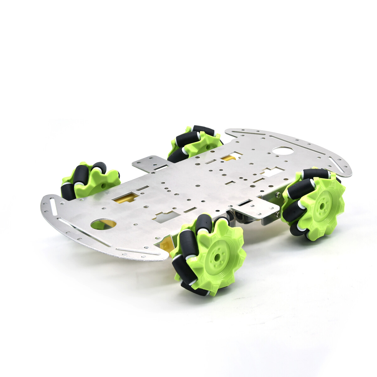Keyestudio 4WD Mecanumhjul Robotvogn Chassis Kit, enkeltlags aluminiumkrop, 4 hjul, kreativ uddannelse, DIY
