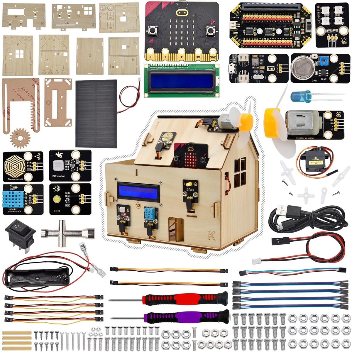 Keyestudio Smart Home Kit med micro:bit Bord