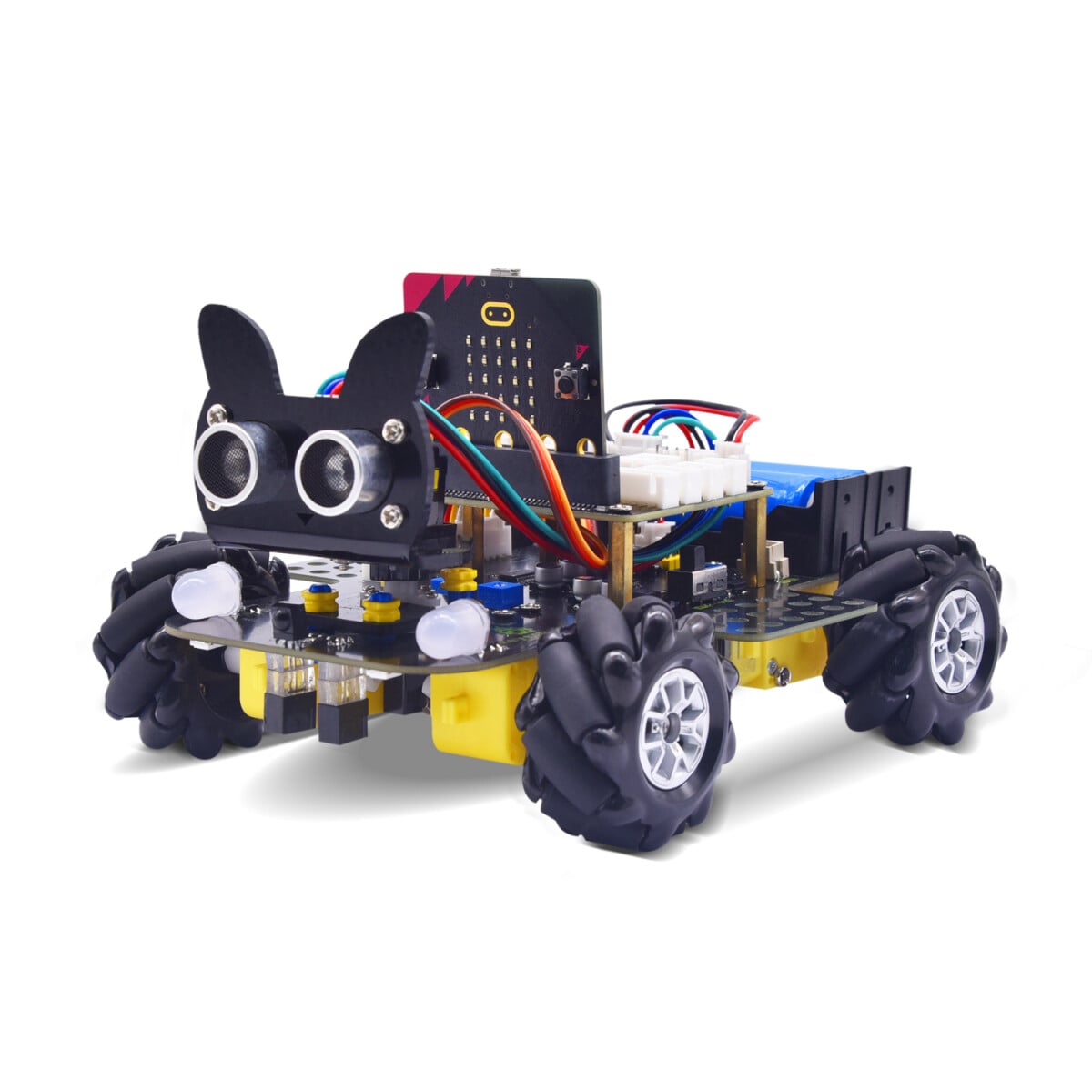 Keyestudio 4WD Mecanum Wheel Robot Car Kit med micro:bit V2 STEM-legetøj Programmering med Makecode & Python