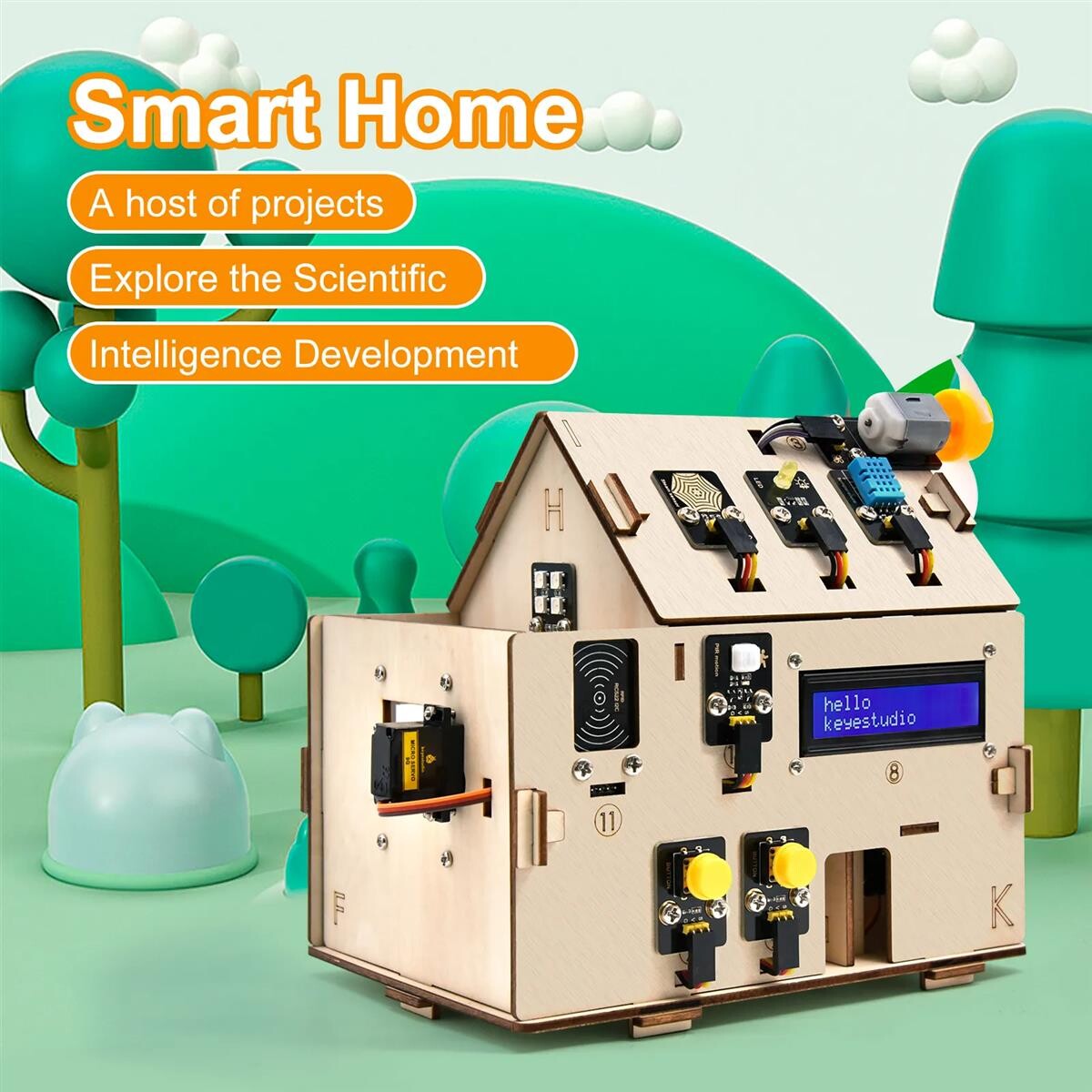Keyestudio IoT Smart Home Kit ESP32 Starter Kit til elektronisk DIY STEM-uddannelse