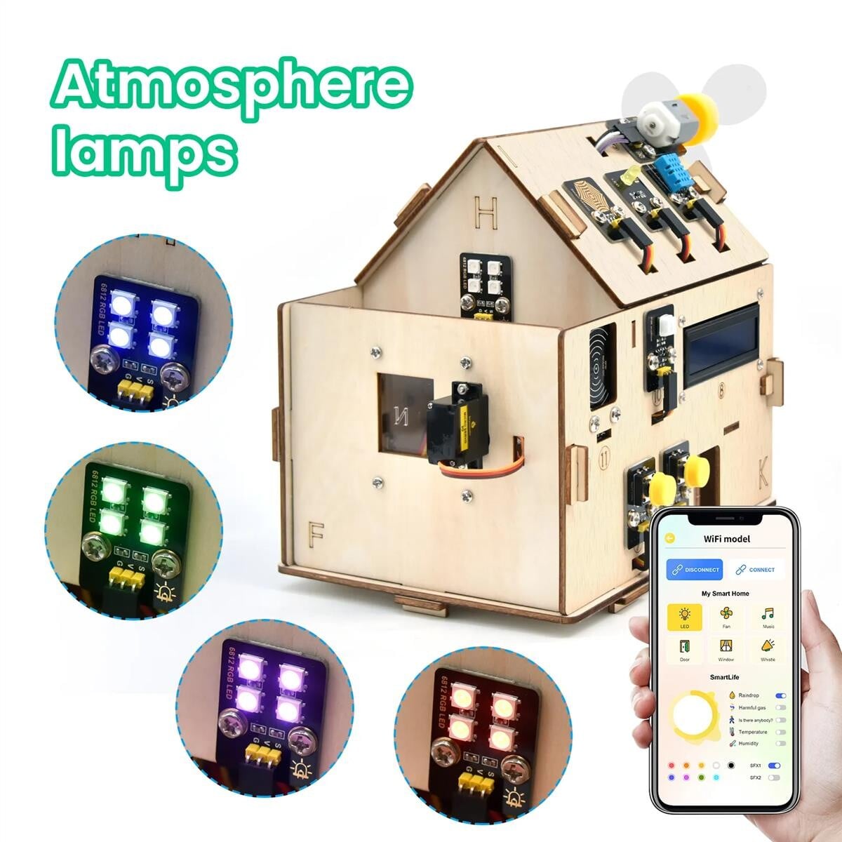 Keyestudio IoT Smart Home Kit ESP32 Starter Kit til elektronisk DIY STEM-uddannelse