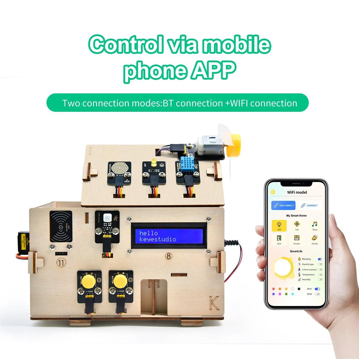 Keyestudio IoT Smart Home Kit ESP32 Starter Kit til elektronisk DIY STEM-uddannelse