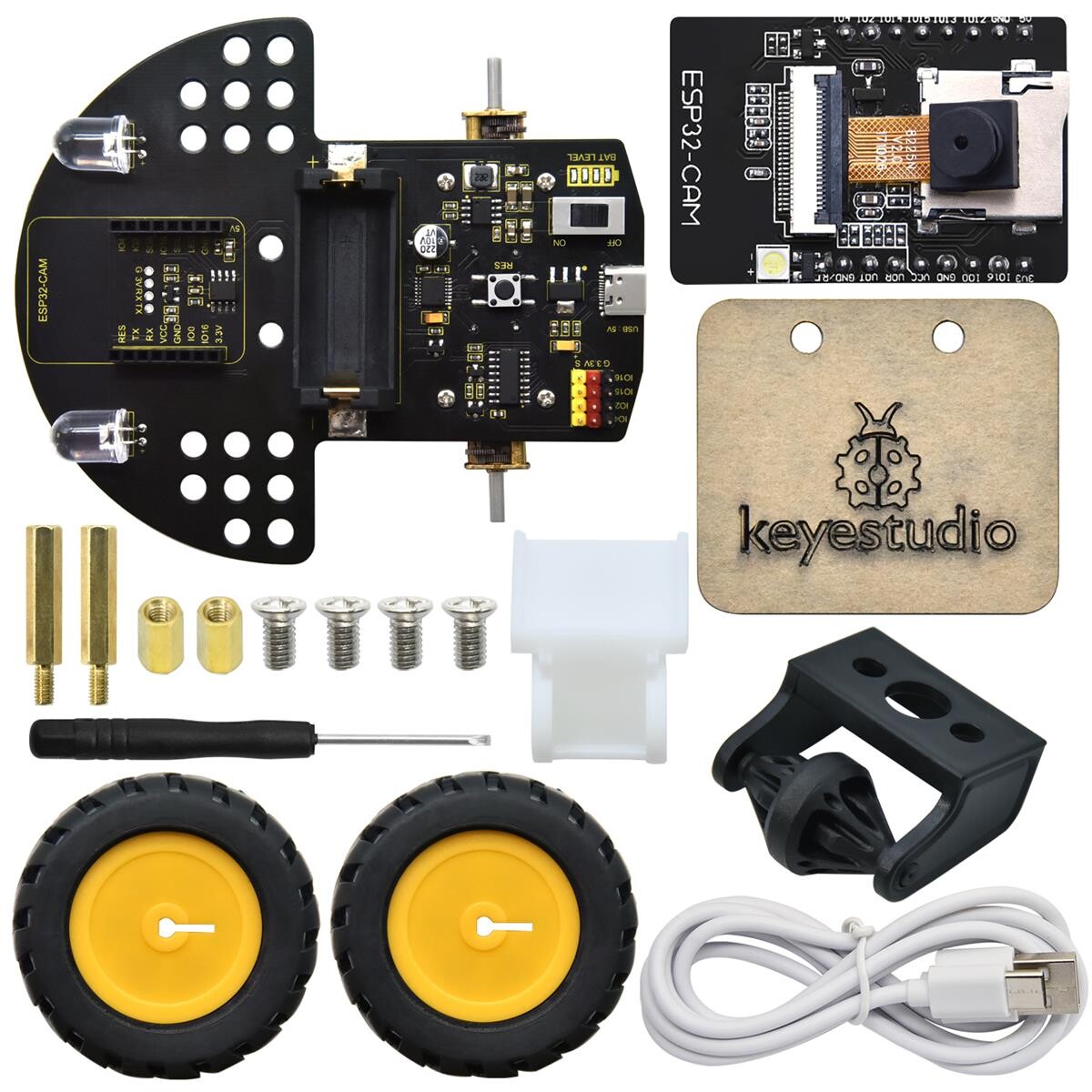 Keyestudio ESP32-CAM Visuelt Smart Car til Arduino Robot Kit
