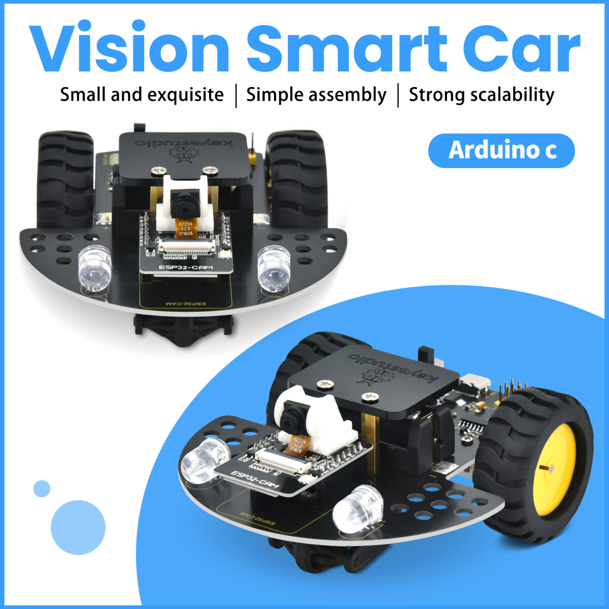 Keyestudio ESP32-CAM Visuelt Smart Car til Arduino Robot Kit