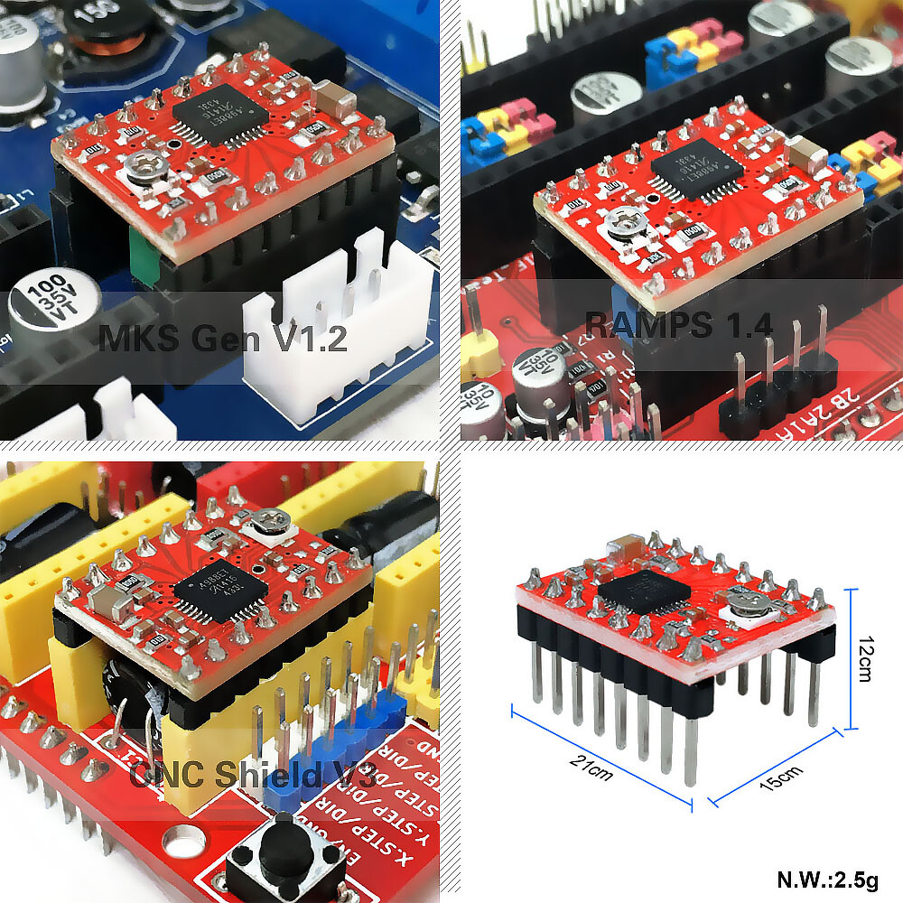 A4988 Kompatibel StepStick-Motordriver til 3D-printer