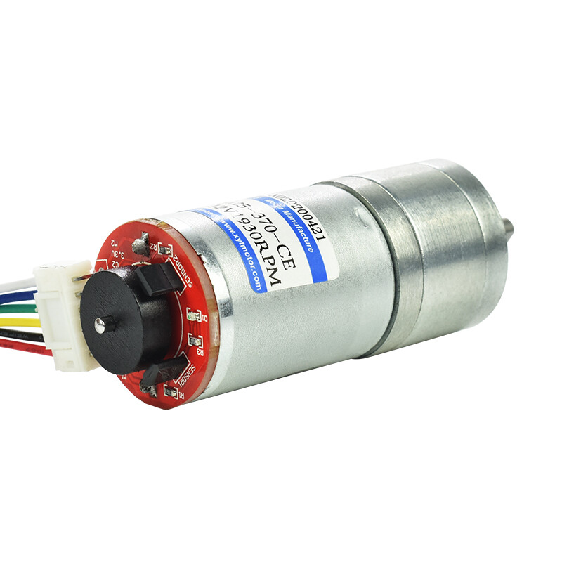 XYT 6V Mini DC Motor, Gleichstrom Getriebemotor, JGA25-370 Stirnradgetriebemotor, 170rpm med Encoder