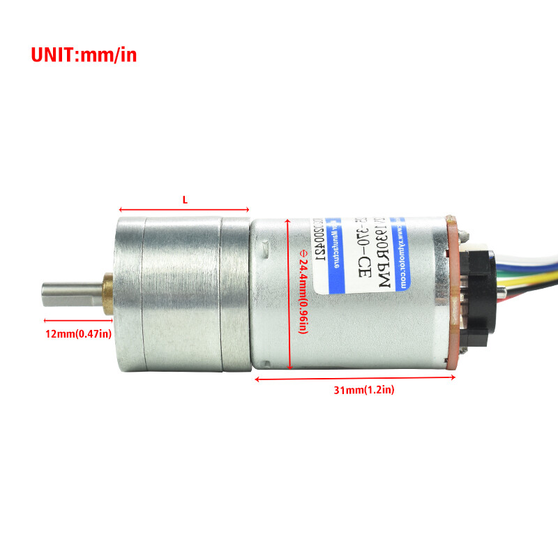XYT 6V Mini DC Motor, Gleichstrom Getriebemotor, JGA25-370 Stirnradgetriebemotor, 170rpm med Encoder