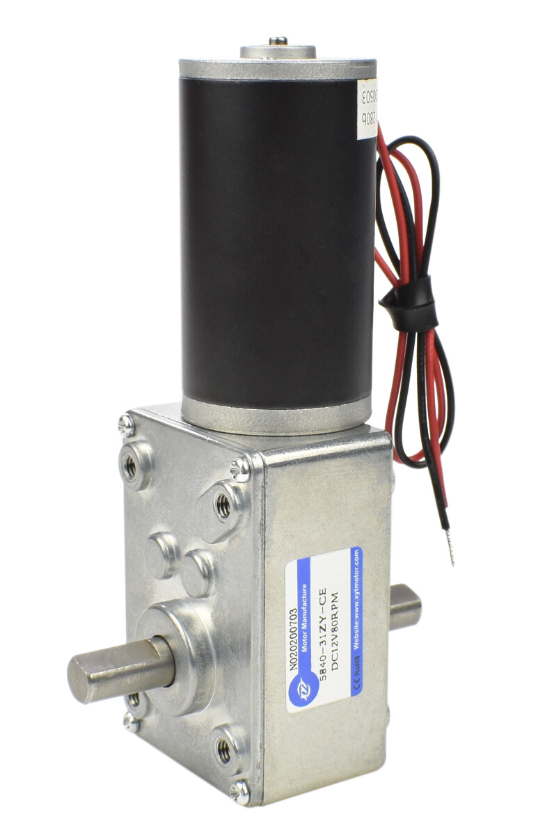 XYT 12V DC Motor, Gleichstrom Getriebemotor, 5840-31ZY Schneckengetriebemotor, 16rpm med dobbelt udgangsaks.