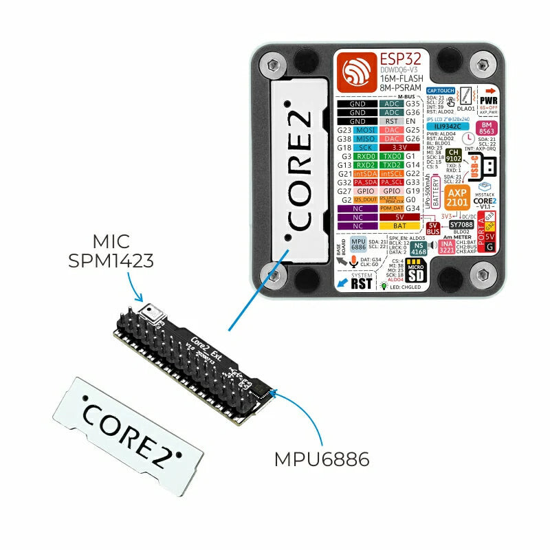 M5Stack Core2 ESP32 IoT Udviklingskasse V1.1