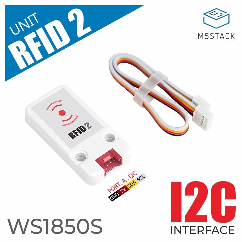 M5Stack RFID Unit 2 (WS1850S) Radiofrekvensidentifikationsenhed 13,5 MHz