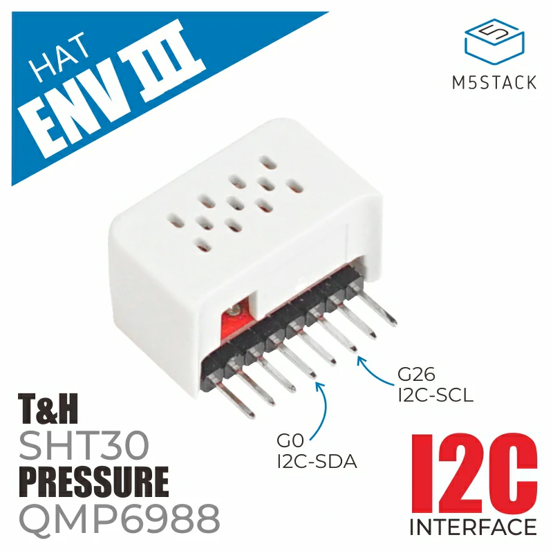 M5Stack ENV III HAT Miljøsensor SHT30 QMP6988 Temperatur Fugt Atmosfærisk Tryk